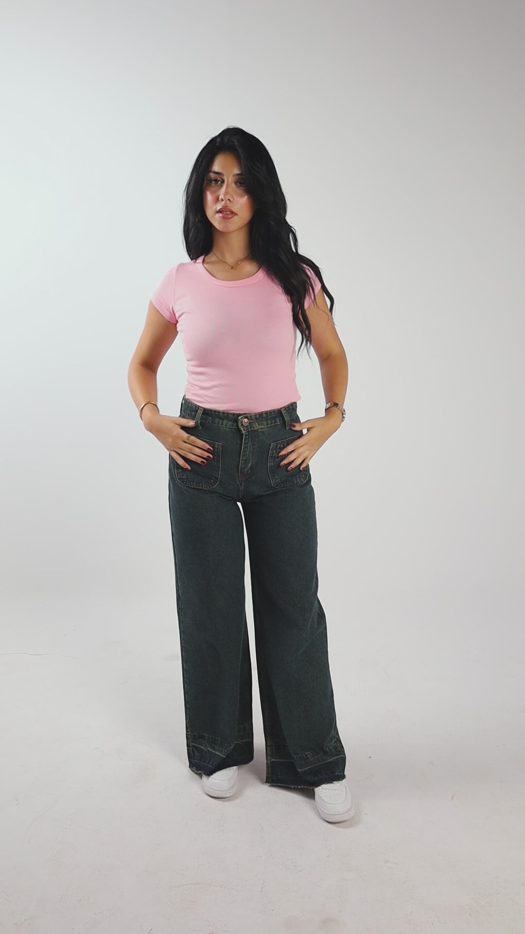 Dark Olive Wide Leg Fit Jeans - Stylish & Trendy