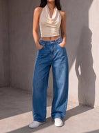 Straight Fit Jeans - Blue - GENOA