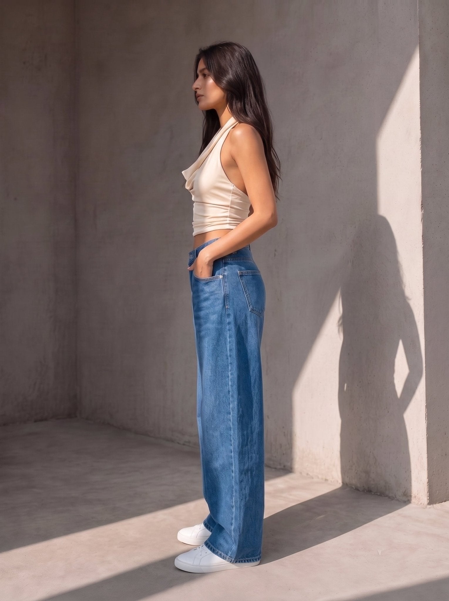 Straight Fit Jeans - Blue - GENOA