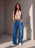 Straight Fit Jeans - Blue - GENOA