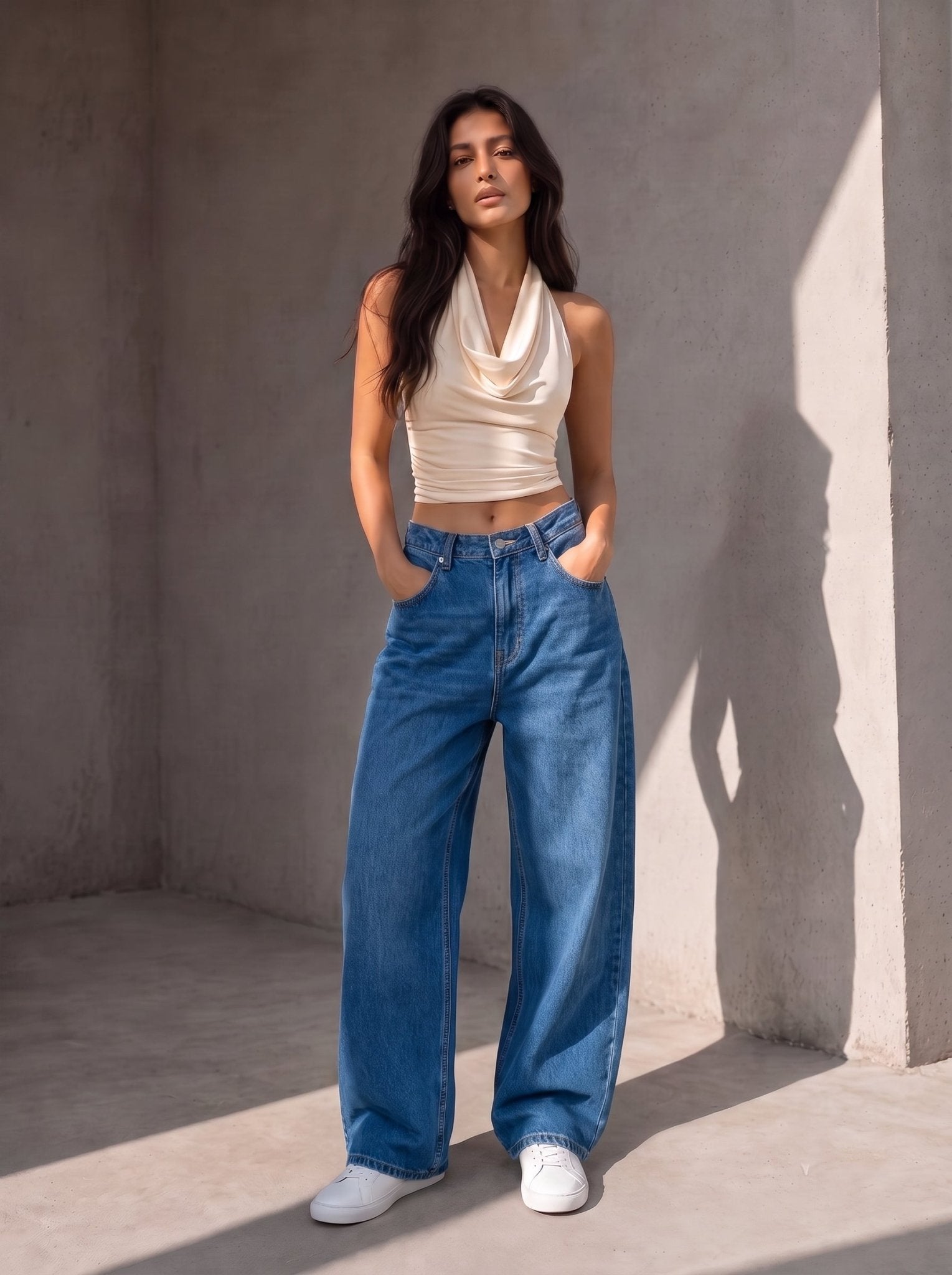 Straight Fit Jeans - Blue - GENOA