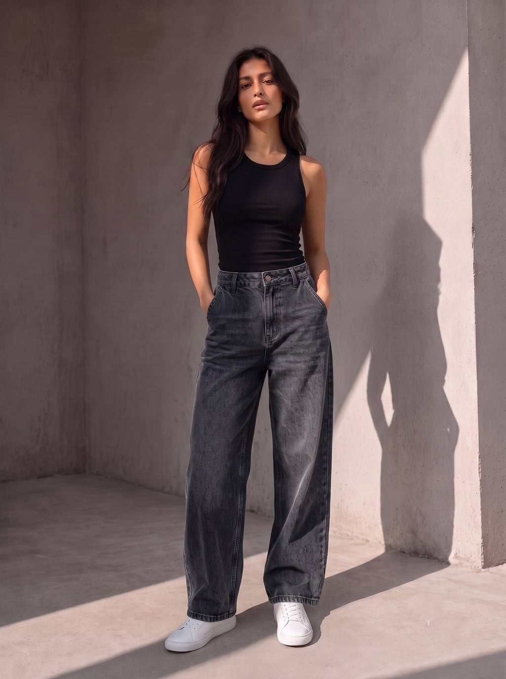 Straight Fit Jeans - Gray - GENOA