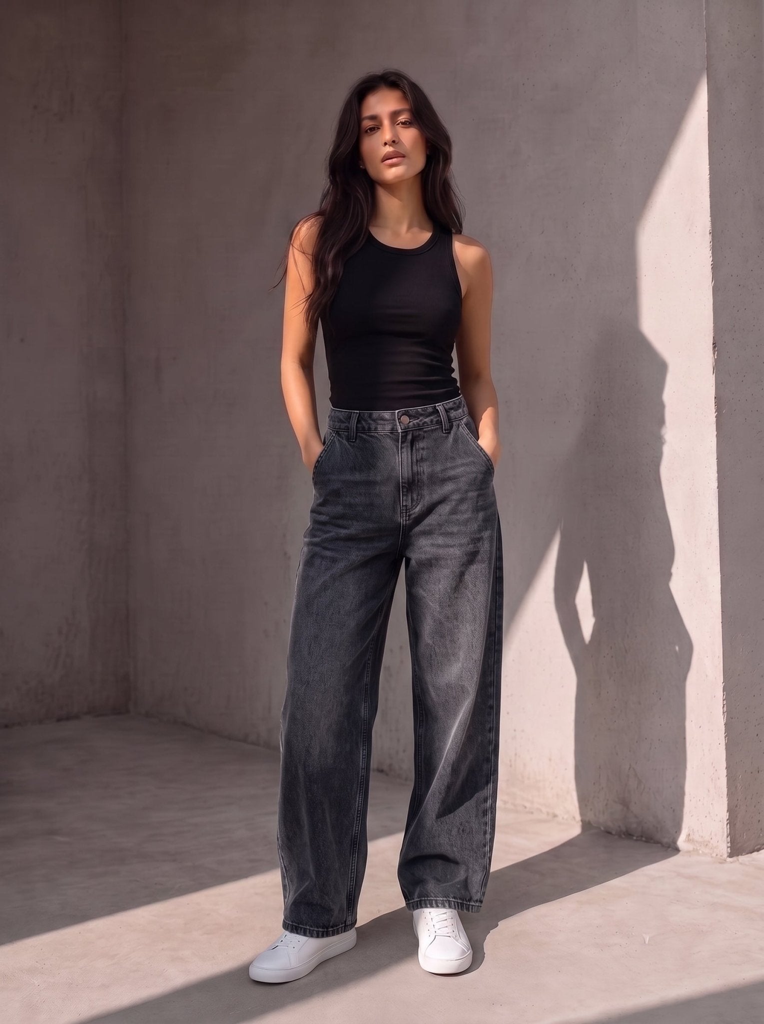 Straight Fit Jeans - Gray - GENOA