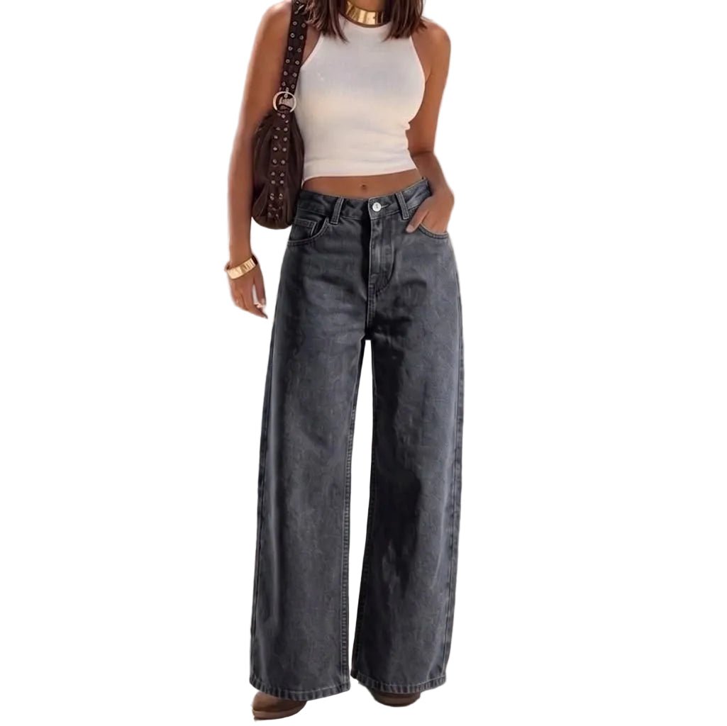 Classic Gray Straight Fit Jeans - GENOA