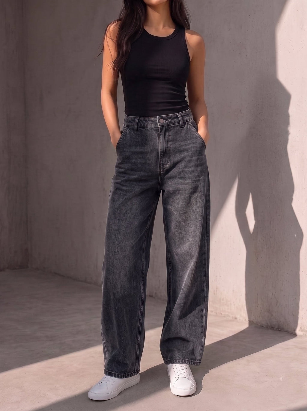 Straight Fit Jeans - Gray - GENOA
