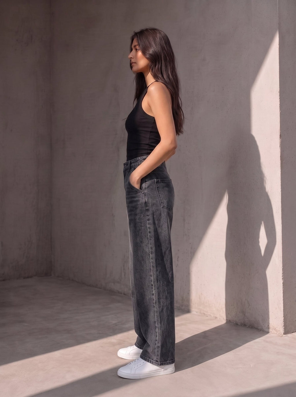 Straight Fit Jeans - Gray - GENOA
