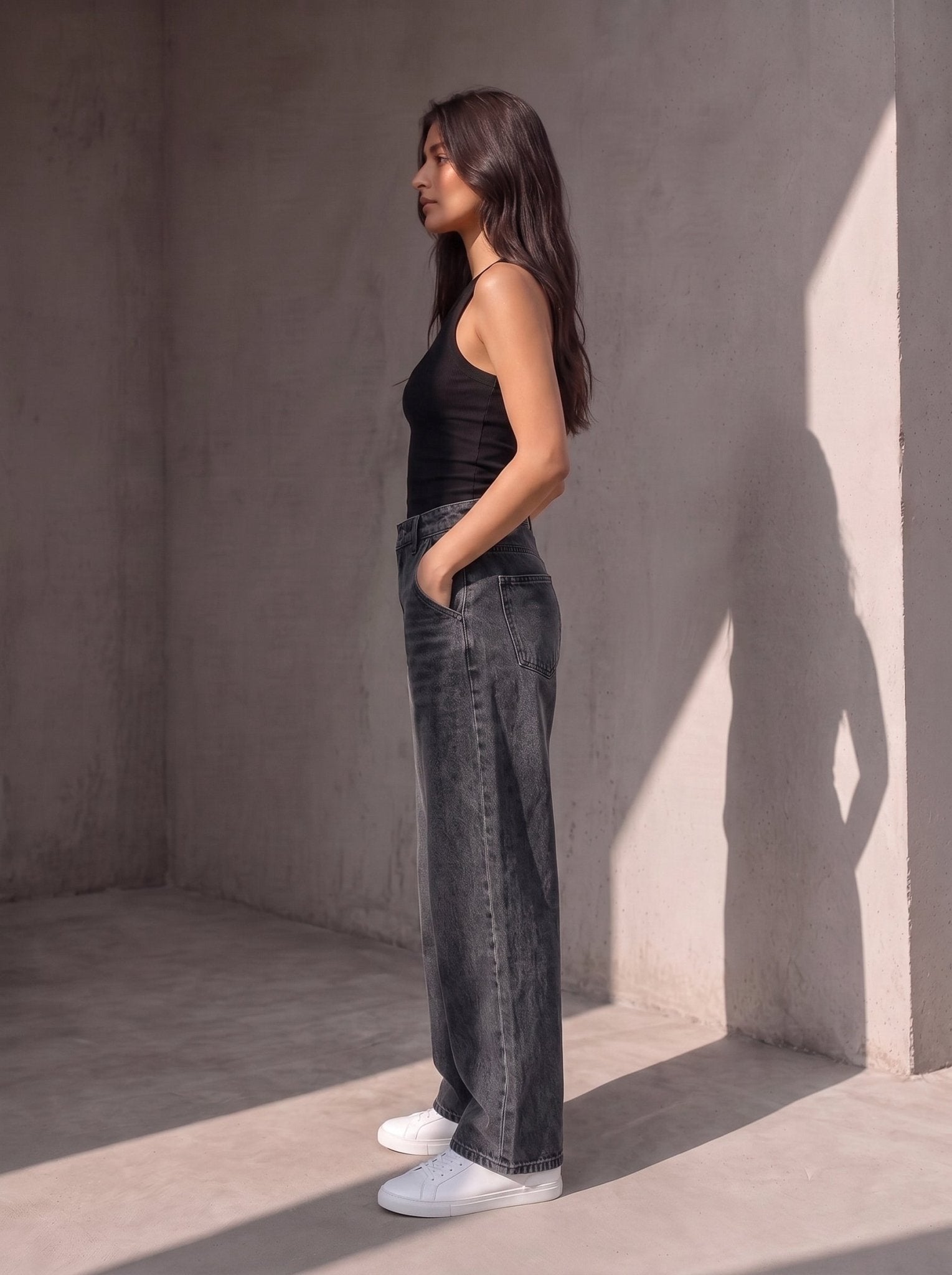 Straight Fit Jeans - Gray - GENOA