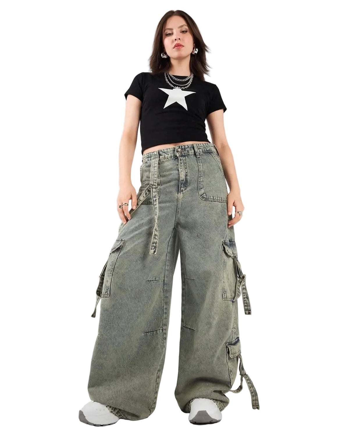 Super Baggy Unisex Jeans - Olive - GENOA
