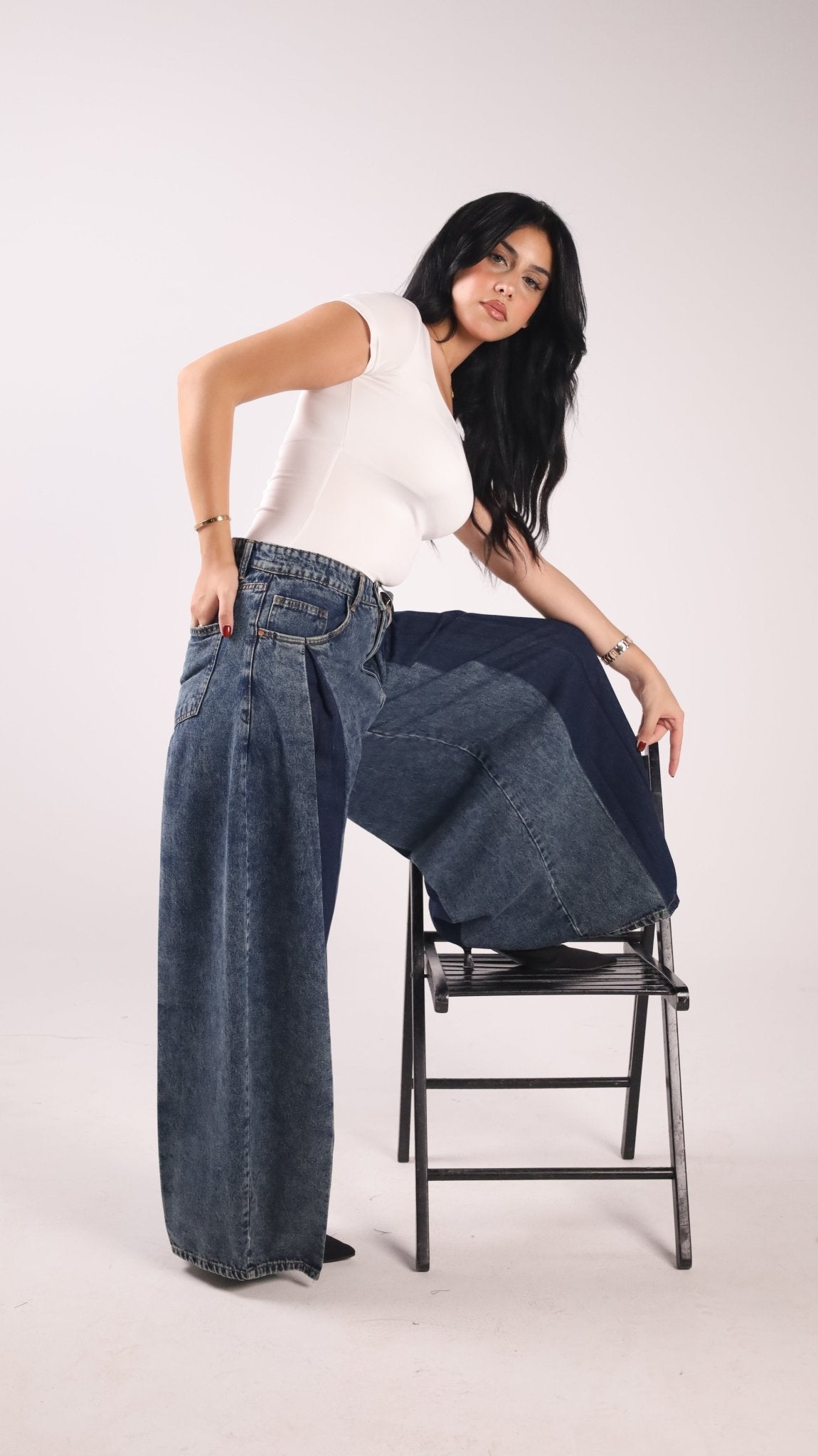 Super Flare Fit Jeans - Dark Blue - GENOA
