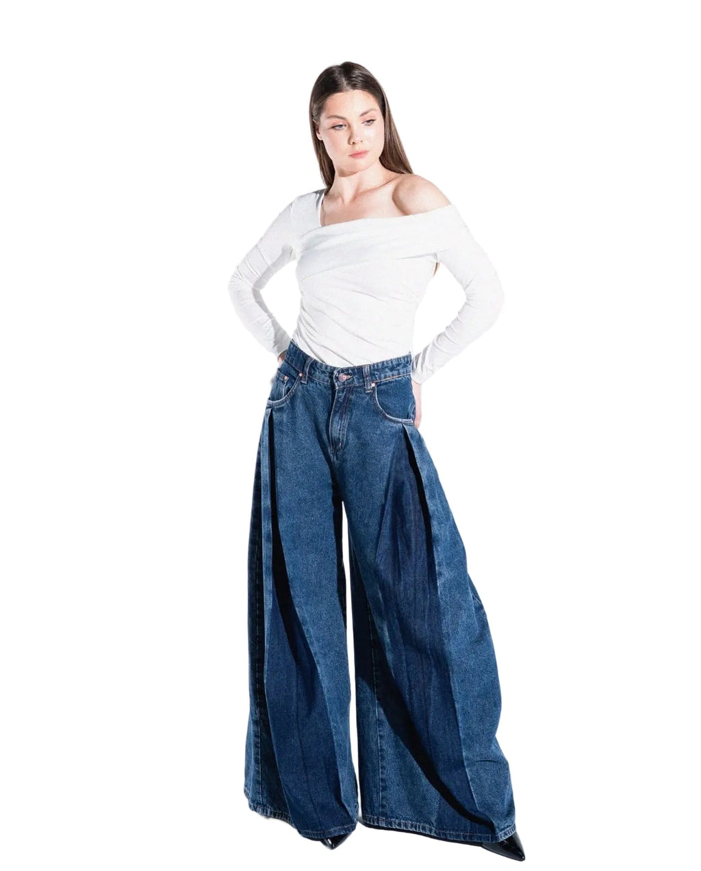 Super Flare Fit Jeans - Dark Blue - GENOA