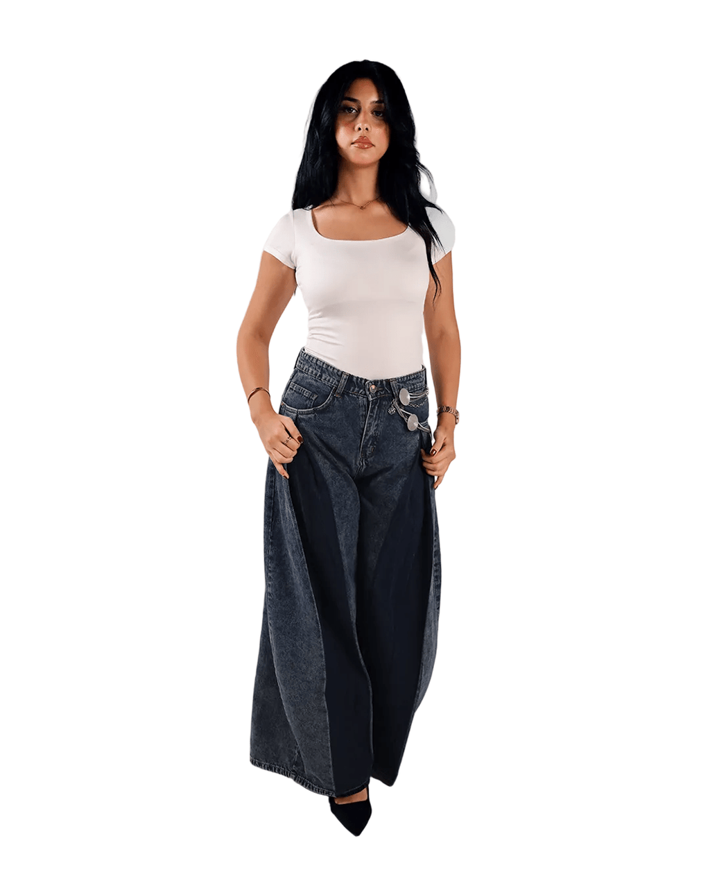 Super Flare Fit Jeans - Dark Blue - GENOA