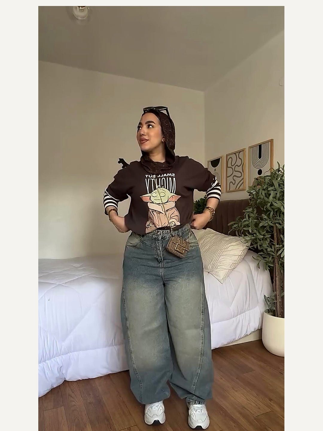 Ultra Loose Barrel Jeans - Beige - GENOA