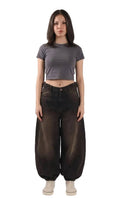 Ultra Loose Barrel Jeans - Black - GENOA
