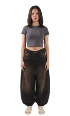 Ultra Loose Barrel Jeans - Black - GENOA