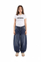 Ultra Loose Barrel Jeans - Dark Blue - GENOA