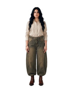 Ultra Loose Barrel Jeans - Olive - GENOA