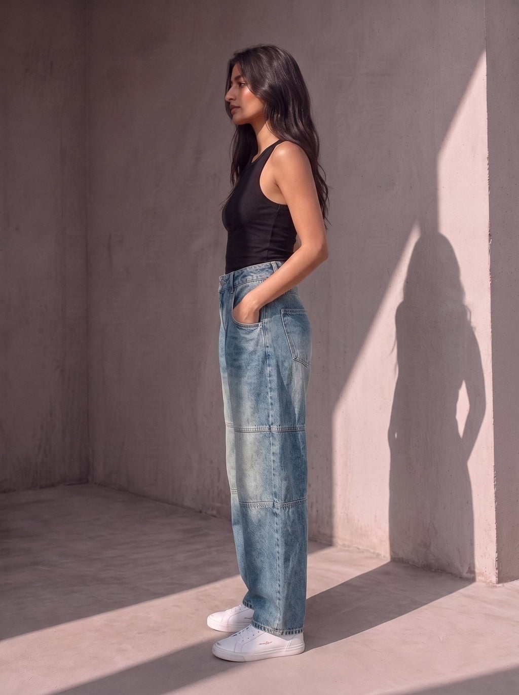 Wide Leg Denim - Light Blue - GENOA
