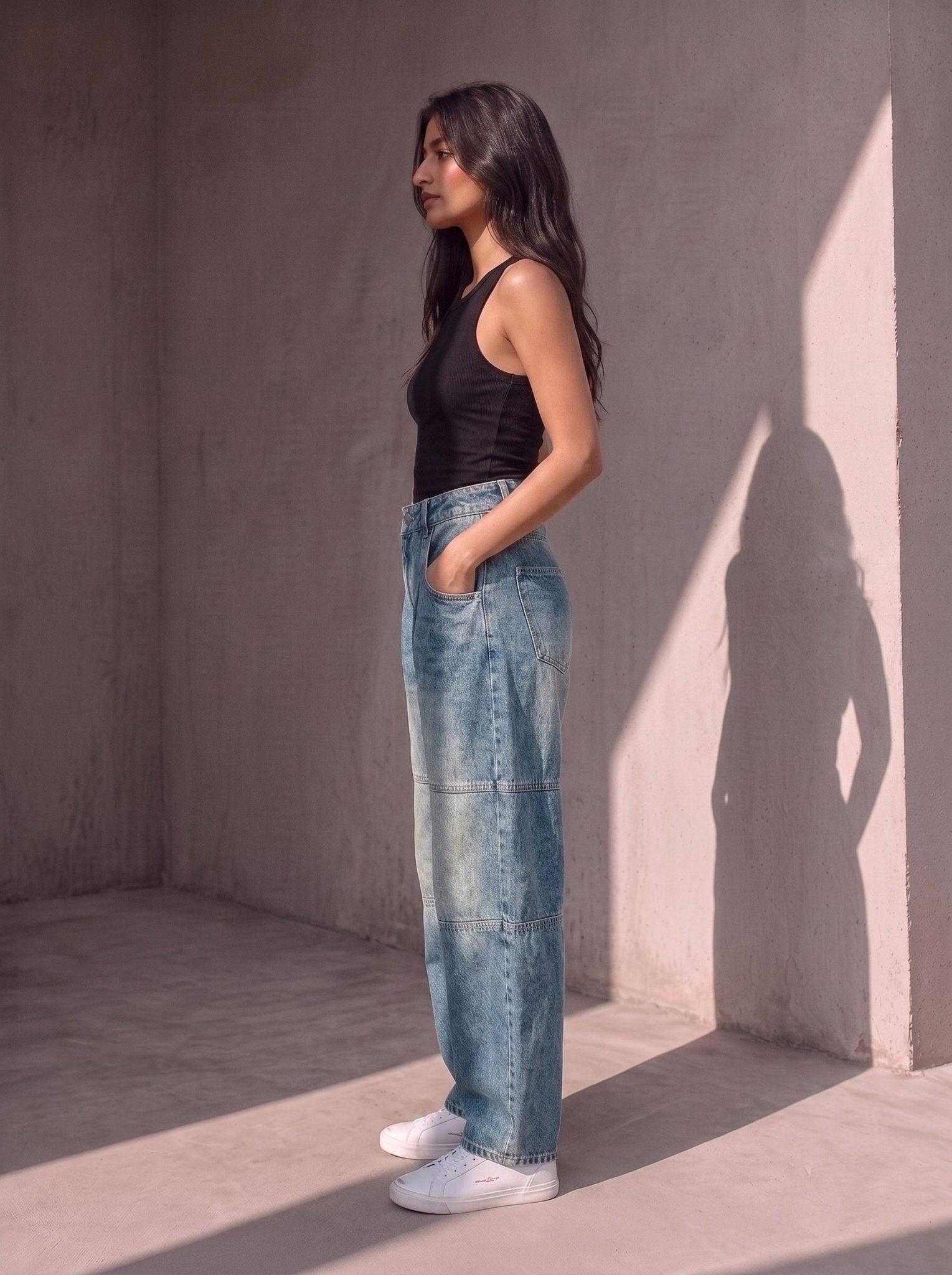 Wide Leg Denim - Light Blue - GENOA