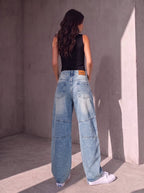 Wide Leg Denim - Light Blue - GENOA
