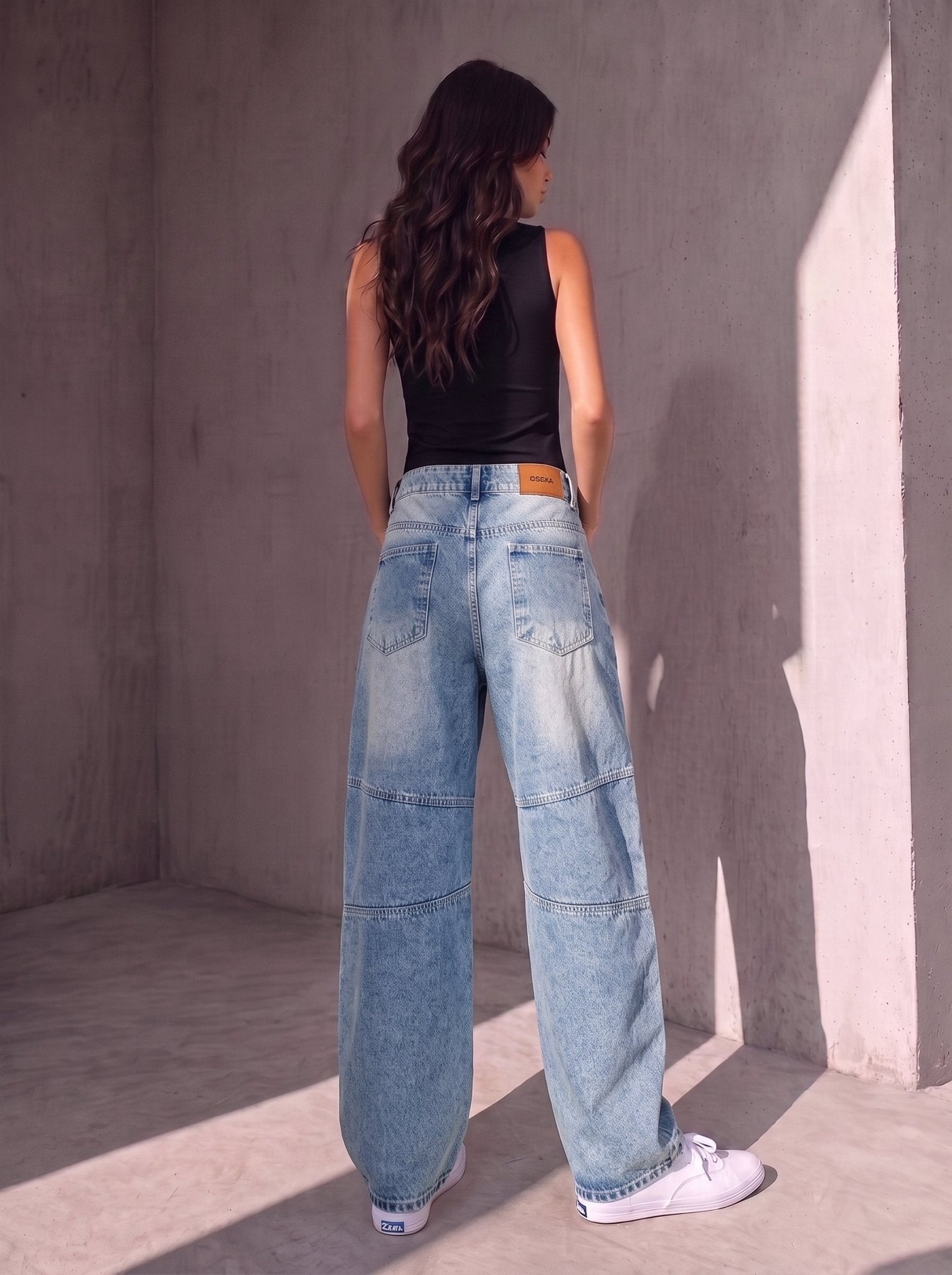 Wide Leg Denim - Light Blue - GENOA