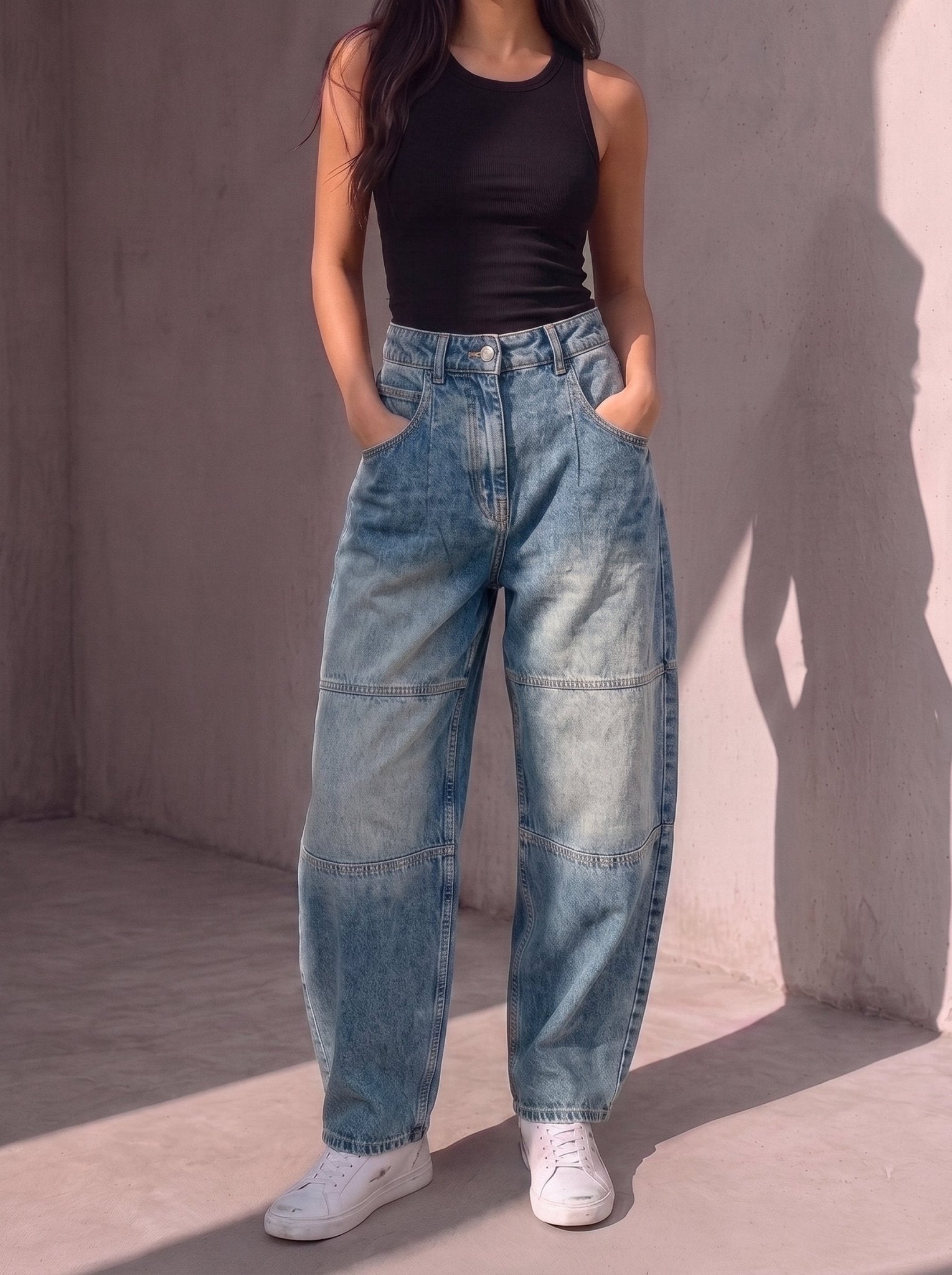 Wide Leg Denim - Light Blue - GENOA