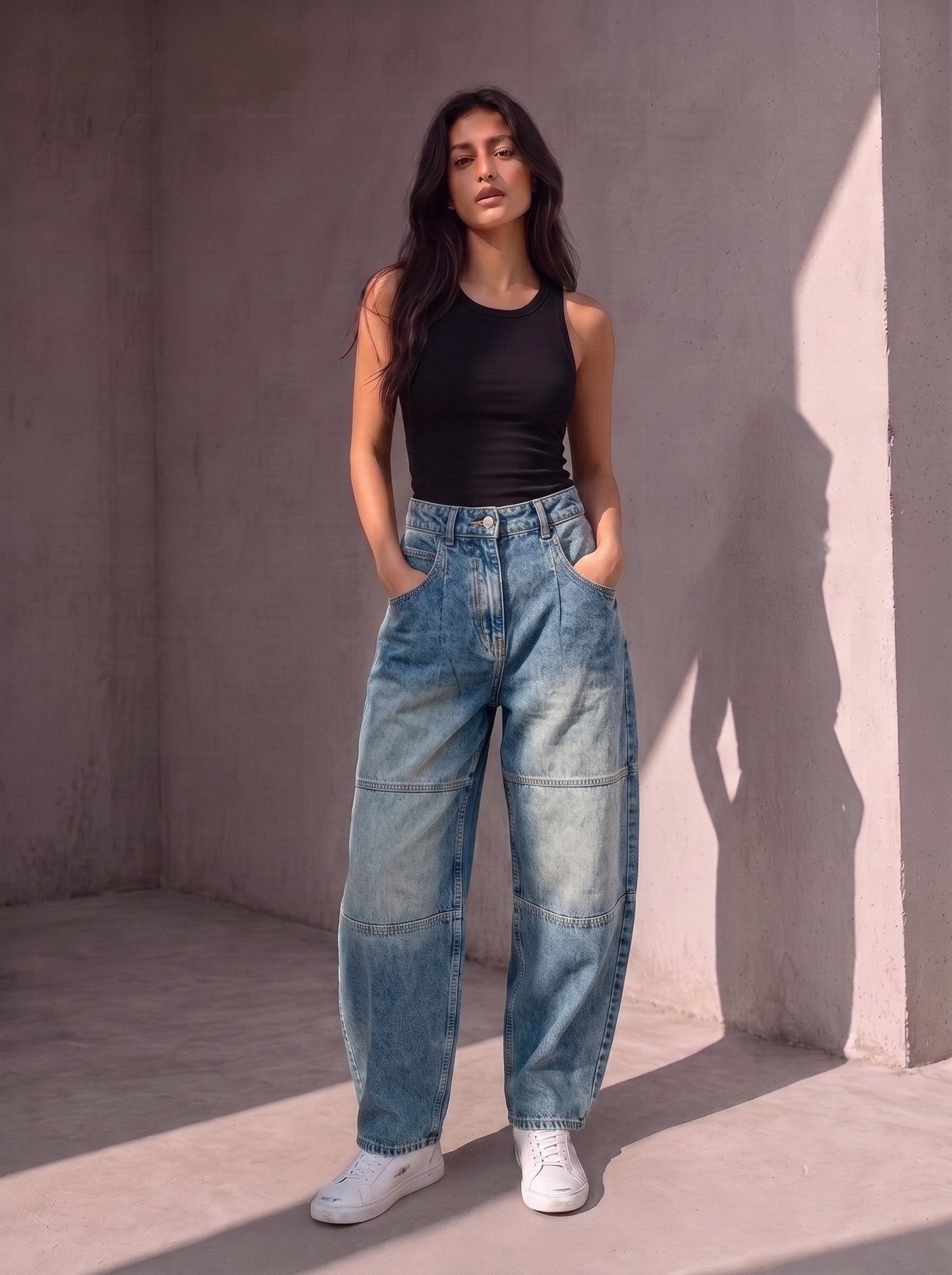 Wide Leg Denim - Light Blue - GENOA