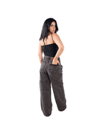 Unisex Wide Leg Denim Jeans - Gray - GENOA