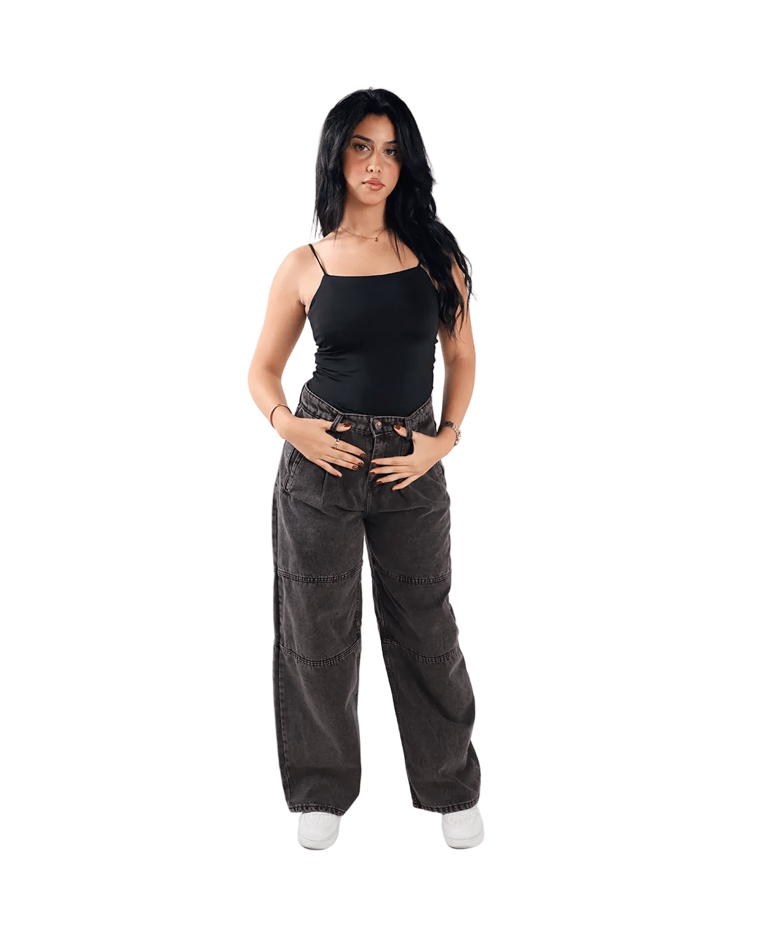 Unisex Wide Leg Denim Jeans - Gray - GENOA