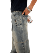 Olive Wide Leg Jeans Unisex - Stylish & Trendy - GENOA