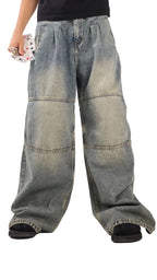 Olive Wide Leg Jeans Unisex - Stylish & Trendy - GENOA