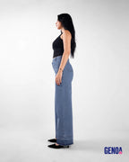 Blue Wide Leg Jeans Unisex - Stylish & Trendy - GENOA
