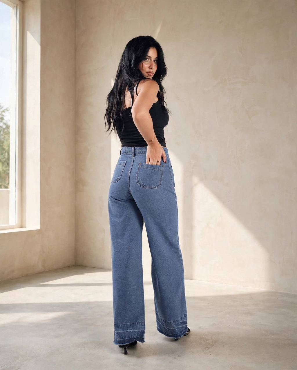 Blue Wide Leg Jeans Unisex - Stylish & Trendy - GENOA