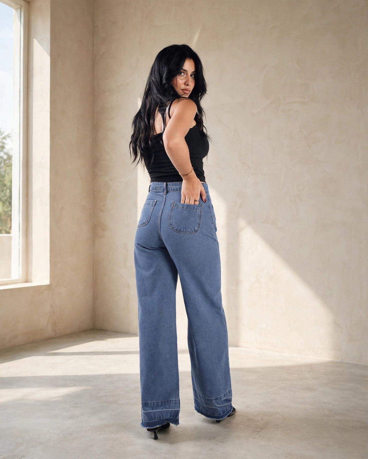 Blue Wide Leg Jeans Unisex - Stylish & Trendy - GENOA