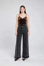 Gray Wide Leg Jeans Unisex - Stylish & Trendy - GENOA