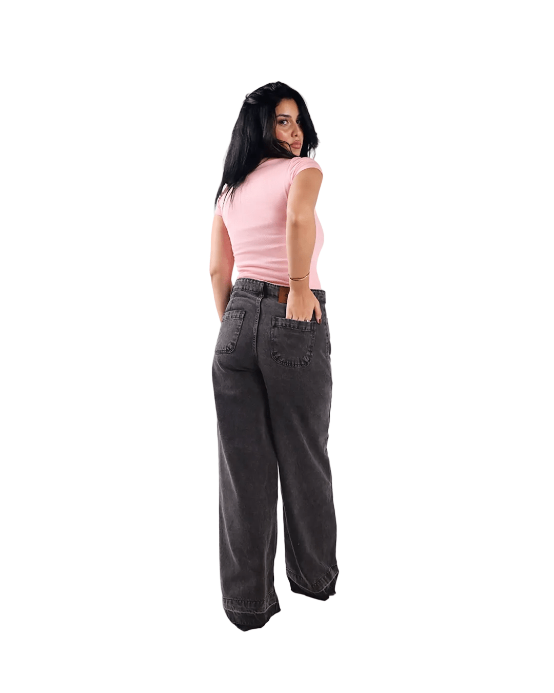 Gray Wide Leg Jeans Unisex - Stylish & Trendy - GENOA