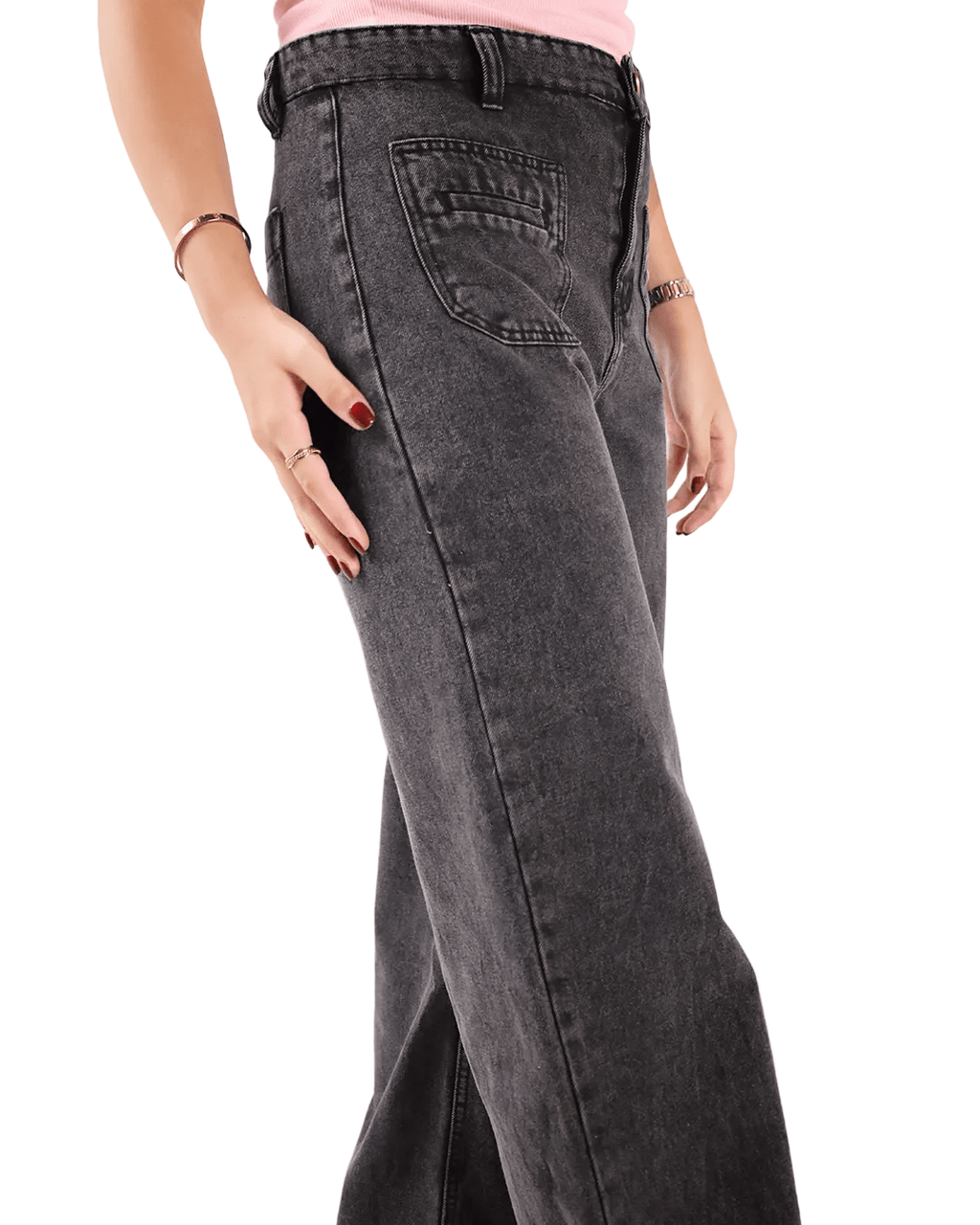 Gray Wide Leg Jeans Unisex - Stylish & Trendy - GENOA