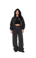 Unisex Wide Leg Denim Jeans - Gray - GENOA