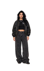 Unisex Wide Leg Denim Jeans - Gray - GENOA